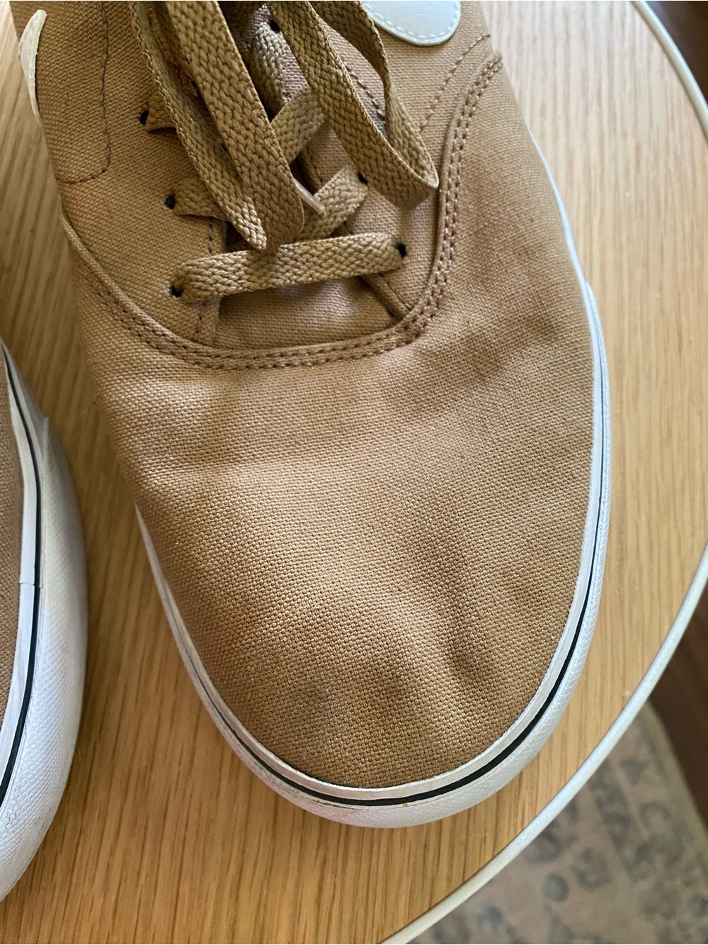Nike Men’s Brown Canvas Low-Top Sneakers with White Swoosh - Picture 2 of 5
